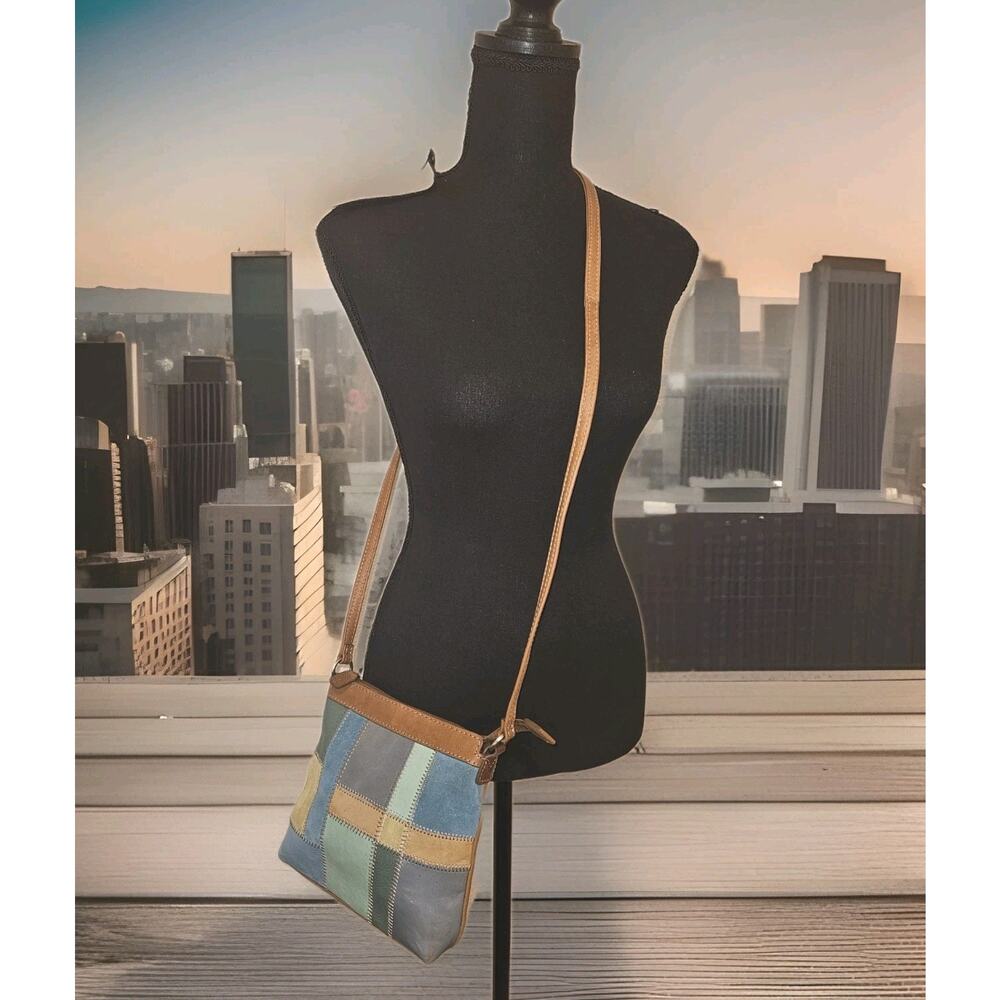 Fossil Multicolor Patch Leather Crossbody Handbag 8x8x2